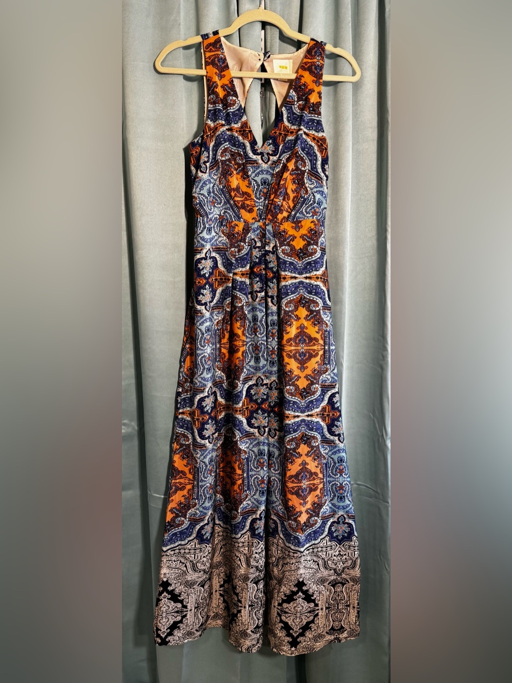 Maeve Anthropologie Paisley Maxi Dress Sleeveless Keyhole Back Size 2P